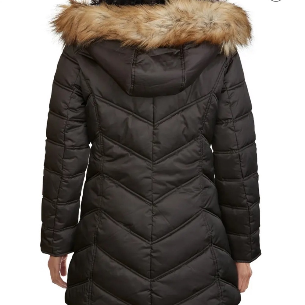 Kenneth Cole Faux Fur Puffer Hooded Parka/Coat - L - Picture 3 of 17